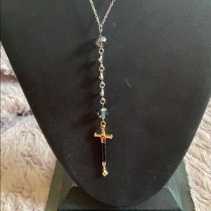 Stunning Swarovski necklace w/ crystal cross charm